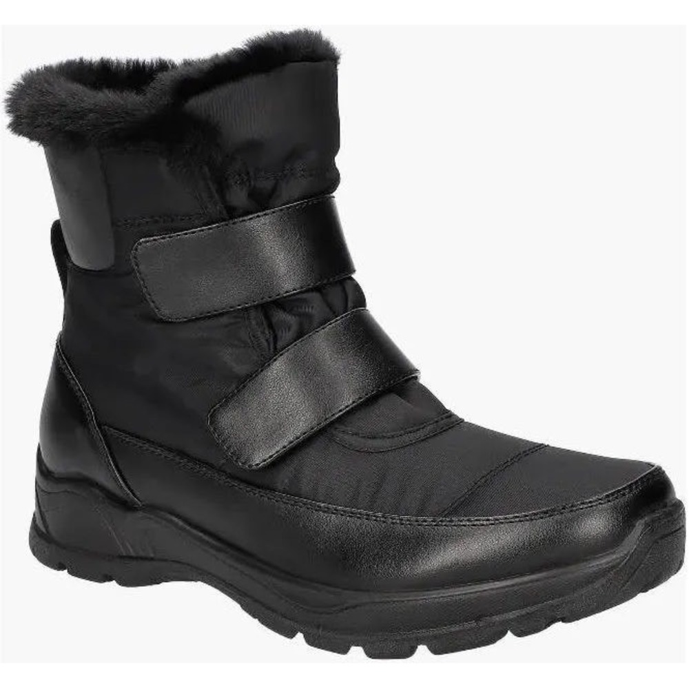 Easy Street Polar Waterproof Snow Boots Black Nylon Faux Fur Lined Sz 8M NEW